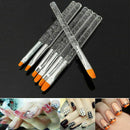 7Pcs UV Gel Acrylic Nail Art Builder Brush Tool Nail Painting Pro. Ar T2A2 N0C8