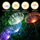 Solar Fiber Optic Jellyfish LED Light Ground Lamp Garden Outdoor Waterprof Decor
