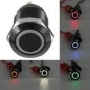 4Pin 12mm 12V Angel Eye LED Light Metal Push Button Momentary Switch Waterproof
