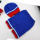 2pcs/set Kids Splicing Color Handmade Knit Hats+Pants Photographic Clothing
