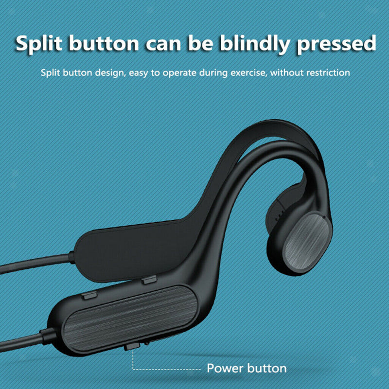 Waterproof Bluetooth Bone Conduction Headset Stereo Sport Wireless Earbud