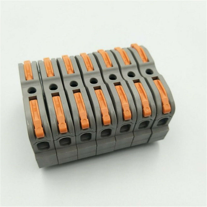 10Pcs LAS--211 1 Pin Din Rail Compact Cable Wiring Connector Terminal Block