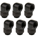 6pcs G1 / 4 '' 90 Rotary Extender Fitting Adapter Water Cooling Connectors