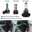 2pcs H11 H9 H8 80W 16000LM LED Headlight Bulb Kit Beam Light 6000K IP68 White