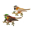 2pcs Women Alloy Cute Collar Pin Badge Corsage Bird Animals Brooch Jewellery