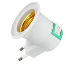Button On-off Control E27 LED Socket To EU Plug Adapter Lamps Light Bulb Ho H6G8