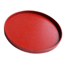 Round Wooden Plate Breakfast Food Snack Serving Trays Bowl Platter Red 30cm