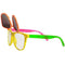 Flip up 80s Neon Sunglasses Halloween Funny Colorful Glasses Party Hip-Hop