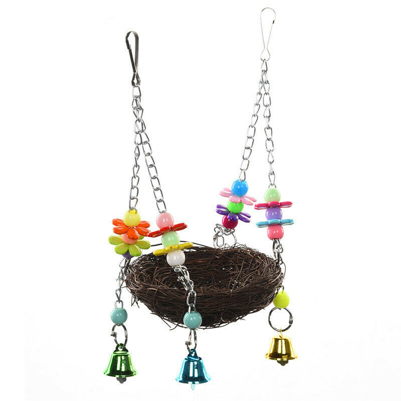 Handcraft Bird's Nest Toys For Birds parrots To Play Bite Climb Bird Swing  I8D8