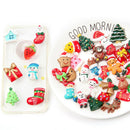 30Pcs Mix Christmas Polymer Charms Flatback Cabochon Scrapbooking DIY CraftB Hn