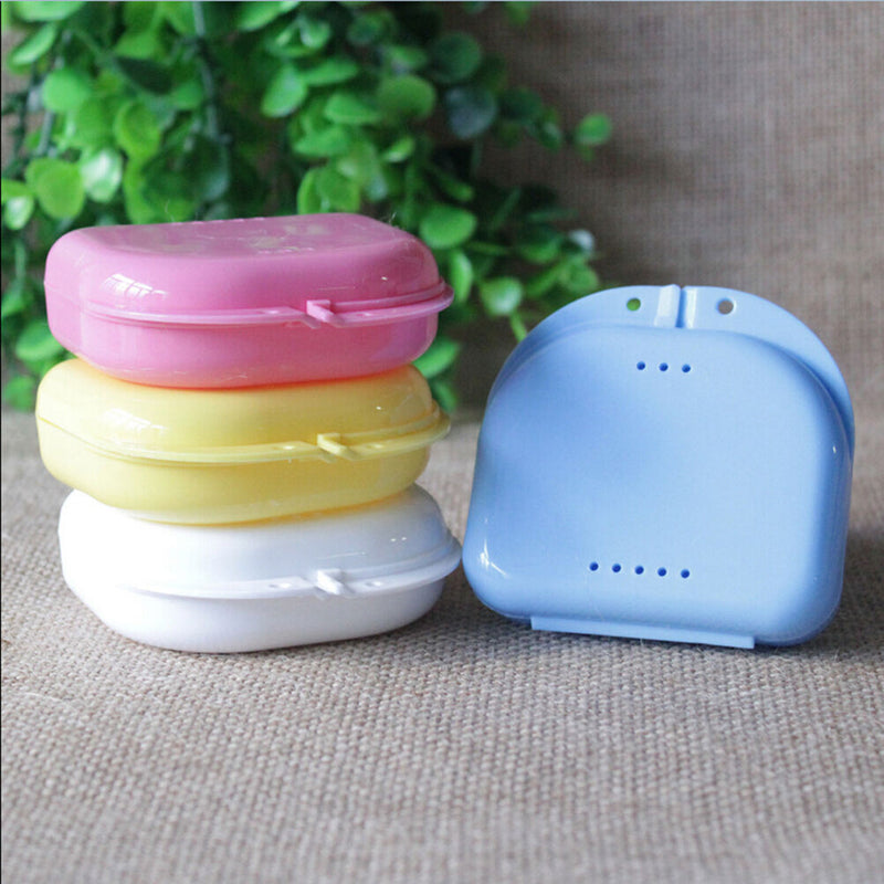 Dental Orthodontic Retainer Denture Storage Case Box Mouthguard Container TrayTO