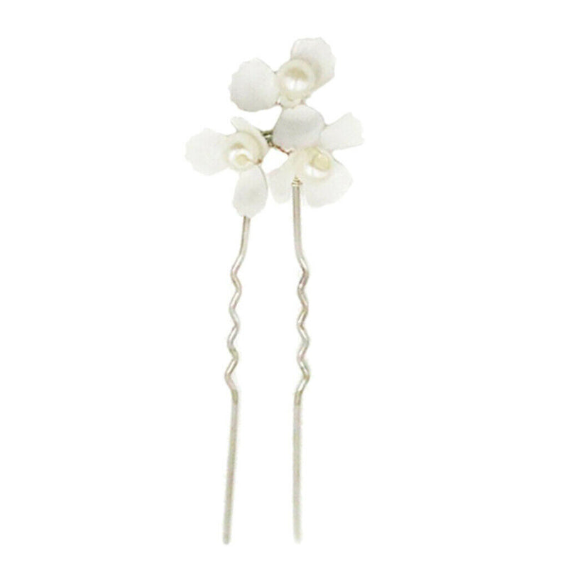 Bride Bridesmaid Wedding Party Hair Pin Womens Hair Stick Headwear White