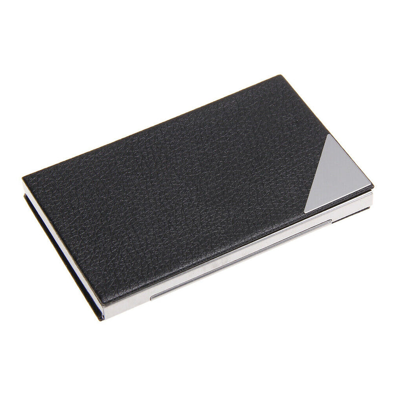 Modern Leather Inner Velvet Pocket Business Name Credit ID Card Holder