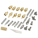 28pcs Wood Burning Pen Tips & Stencil Set Soldering Iron Working Carvi ZSO