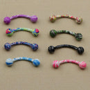 8pcs Stainless Steel 16G Curved Bent Eyebrow Labret Bars Lip Stud 3mm Ball