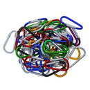 50Piece Mixed D Shaped Aluminum Carabiner Hook Keychain Snap Clip Climbing