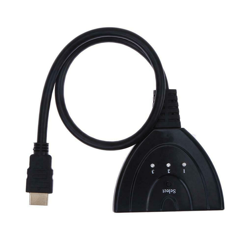 High-quality 3x1 HDMI Switcher Switch Splitter with Cable(Black)