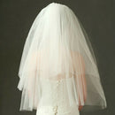 Fashion Wedding Veil Simple Tulle White Two Layers Bridal Veil Bride AccessoC3G7