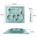 Baby Plate Spoon Set Feeding Food Tableware Kids Suction Dishes Waterproof Plate