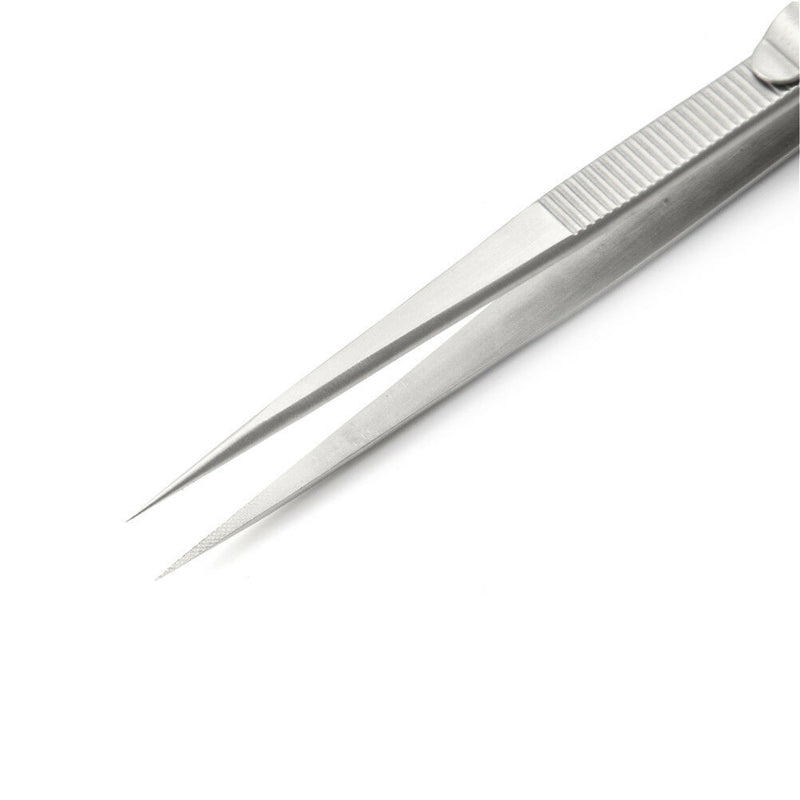 Adjustable Anti-static Stainless Steel Straight Tip Jewelry Tweezer Slide LoS Gw