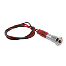 2pcs Motorcycle 12V 6mm LED Indicator Dash Panel Warning Light Red/Green