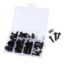 158Pcs Motorcycle Aluminum Complete Fairing Bolt Kit Bodywork Screws Nuts Black