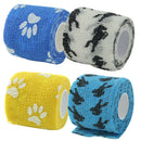10pcs Cat Dog Pet Cohesive Bandage Gauze Tape  Wrap Claws Prints Blue