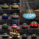 Blue Porcelain Backflow Ceramic Cone Incense Burner Holder Buddhist Censer