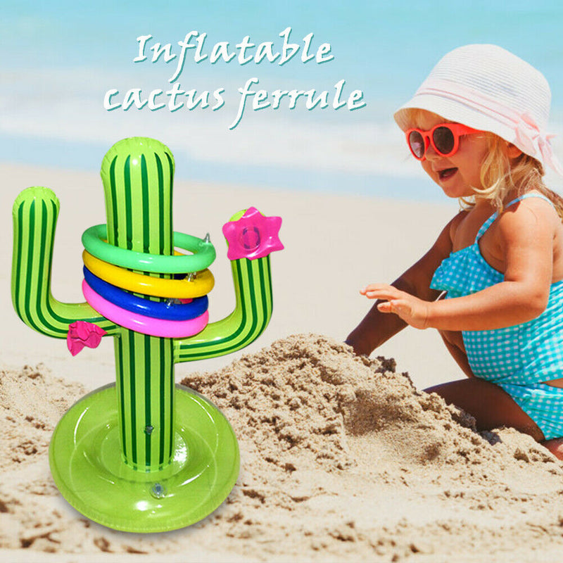 Inflatable Cactus Ring Target Toss Floating Ring Game Swimming Pool Toys