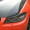 2X Carbon Fiber Headlight Eyebrow Eyelid Cover Trims for BMW E90 E91 05-12