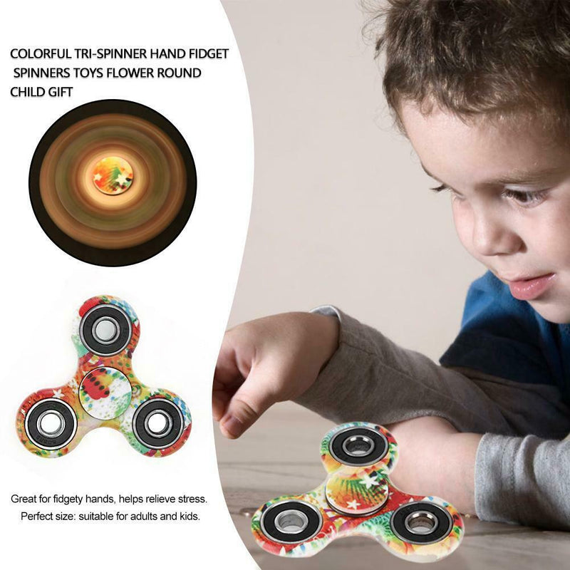Colorful Tri-spinner Hand Fidget Spinners Toys Flower Round Child Gift (09)