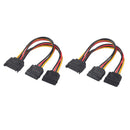 15-Pin SATA Y Splitter Power Cable Male to Female Cable for HDD Hard Drive