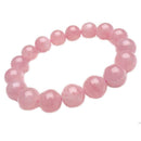 Natural-Madagascar Deep Pink Rose Quartz Crystal Round Beads Bracelet 8mm C S7P3