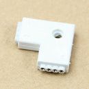 1pc White RGB L Shaped 4 Pins 2 Way Female Connector Adapter For 3528 5050