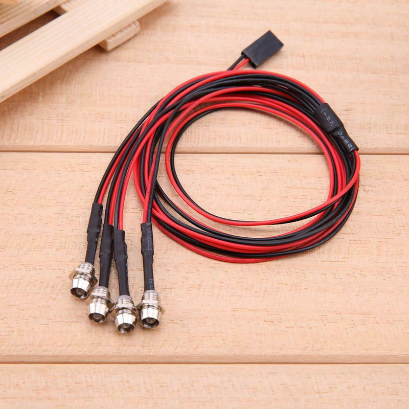 4 LED Headlight 3mm White/Red Light RC Car Parts for TRAXXAS HSP HPI REDCAT