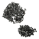 100 Sets Double Caps Studs Dome Rivets Leathercraft DIY Crafts 6x8mm Black