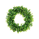 Green Boxwood Door Wreath for Holiday, Crafts,or Decor Measures 15" Plus
