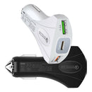 QC3.0 Fast Charge Car Charger 5V 3.5A True Dual USB for Mobile Phone white