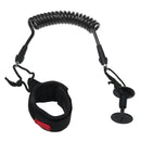 Wrist Coil Leash Surf Board Coiled Cord 4FT7MM Black for Sporting