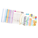 51pcs Metal Crochet Hooks Plastic Needles Stitch Markers Counter DIY Toolkit