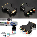 VGA Male to 3 RCA Video Female M/F Adapter Converter Connecter Plug Jack  D E6P5