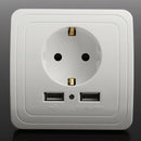 2USB Ports Electric Wall Charger Station Socket Adapter Power Outlet-EU Plug X 1
