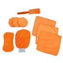9Pcs Microfiber Car Wash Cleaning Kit, Car Tire Brush, Glass Towel, Wax Cak M2N4