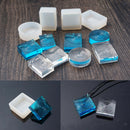 4 Pieces Jewelry Making Silicone Mold Moulds, Geometric Pendant Mold with Water