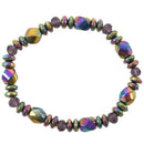 Unisex Mode Multicolor Magnetic Bracelet Beads Hematite Stone for Therapy