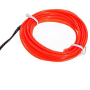 Red Flexible EL Wire Neon Light 5M Dance Party Decor+Controller
