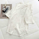 Summer Women Loose T-shirt Star Print Sequin Short-Sleeve Tops (White) (M)