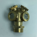 4-Head Brass 1/2" DN15 Garden Watering Agriculture Spray Nozzle Sprinkler