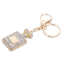 Rhinestone Crystal Perfume Bottle Key Ring Keychain Bag Pendant for Girls