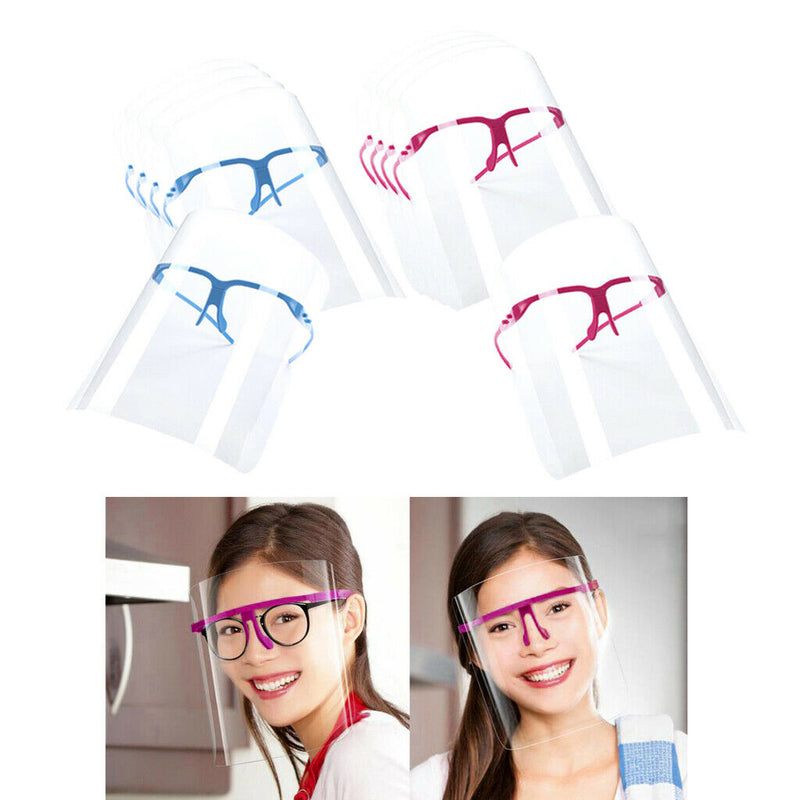 10 Pieces Safety Full Face Shield Reusable Clear Goggles Anti-Fog Windproof